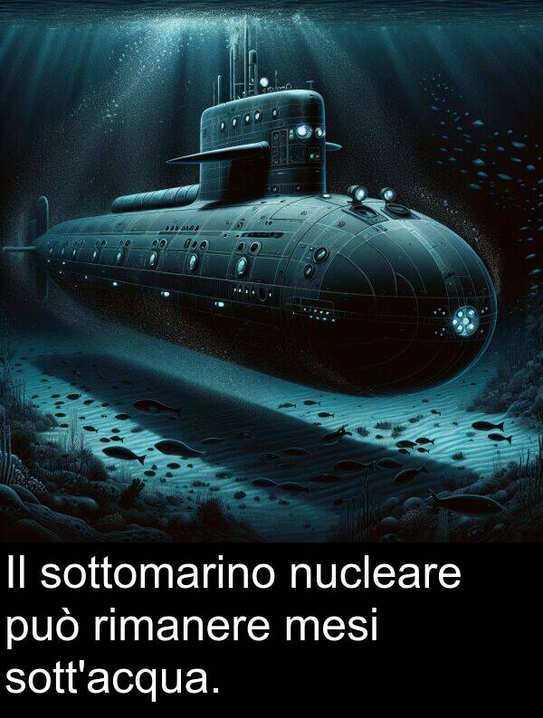 può: Il sottomarino nucleare può rimanere mesi sott'acqua.