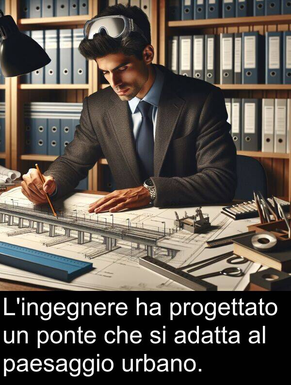 urbano: L'ingegnere ha progettato un ponte che si adatta al paesaggio urbano.