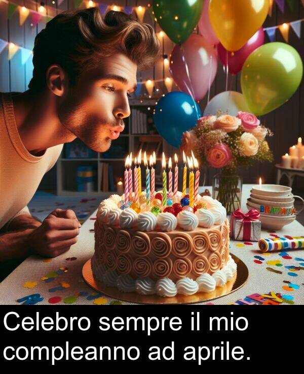 aprile: Celebro sempre il mio compleanno ad aprile.