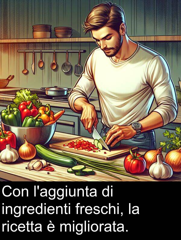 migliorata: Con l'aggiunta di ingredienti freschi, la ricetta è migliorata.