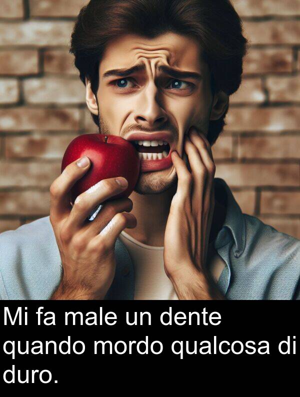 quando: Mi fa male un dente quando mordo qualcosa di duro.
