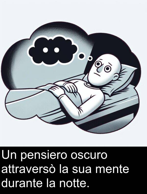 durante: Un pensiero oscuro attraversò la sua mente durante la notte.