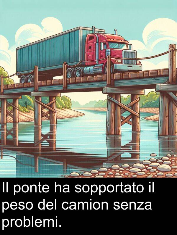 senza: Il ponte ha sopportato il peso del camion senza problemi.