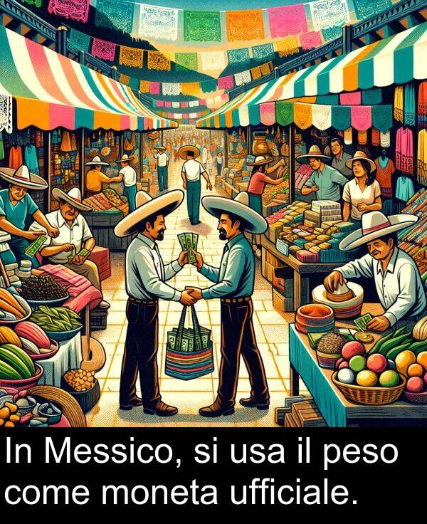 moneta: In Messico, si usa il peso come moneta ufficiale.