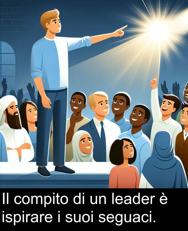 suoi: Il compito di un leader è ispirare i suoi seguaci.