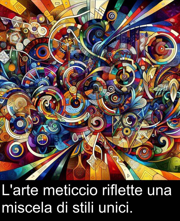 riflette: L'arte meticcio riflette una miscela di stili unici.