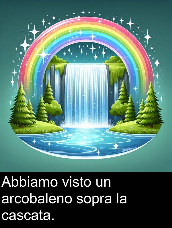 sopra: Abbiamo visto un arcobaleno sopra la cascata.