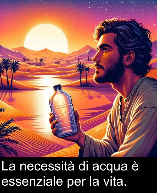 acqua: La necessità di acqua è essenziale per la vita.