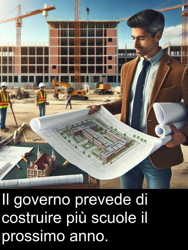 scuole: Il governo prevede di costruire più scuole il prossimo anno.