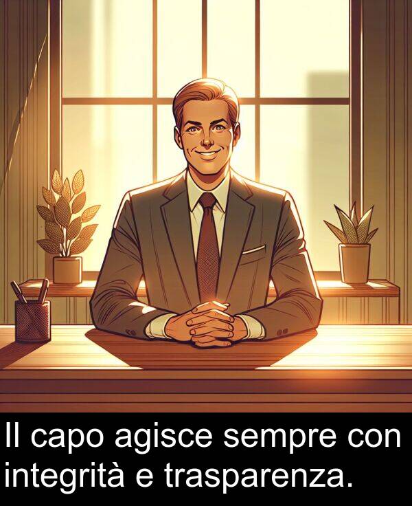 trasparenza: Il capo agisce sempre con integrità e trasparenza.