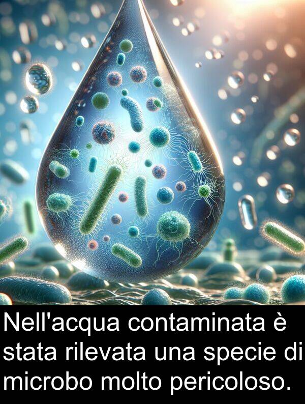 rilevata: Nell'acqua contaminata è stata rilevata una specie di microbo molto pericoloso.