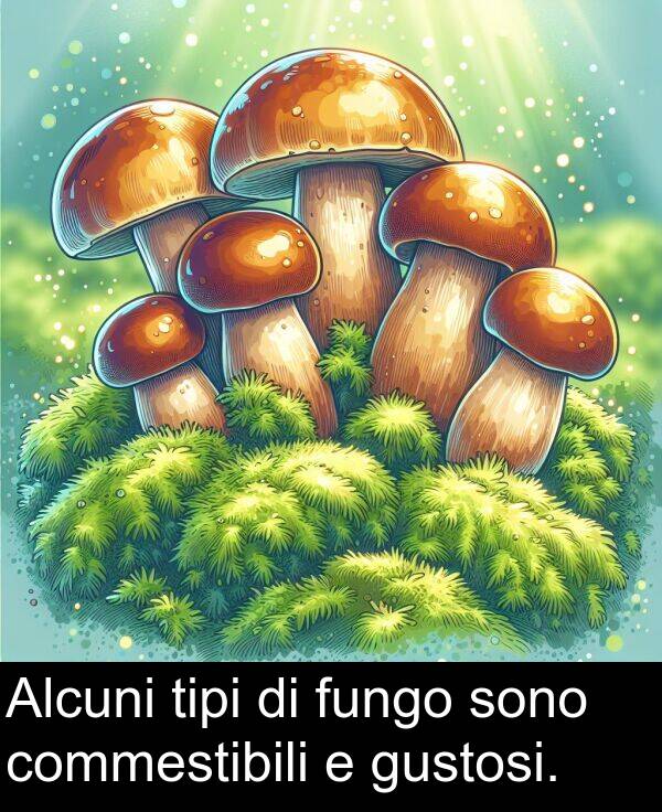 commestibili: Alcuni tipi di fungo sono commestibili e gustosi.