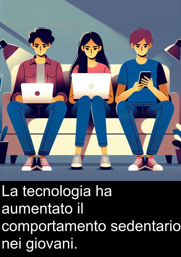 tecnologia: La tecnologia ha aumentato il comportamento sedentario nei giovani.
