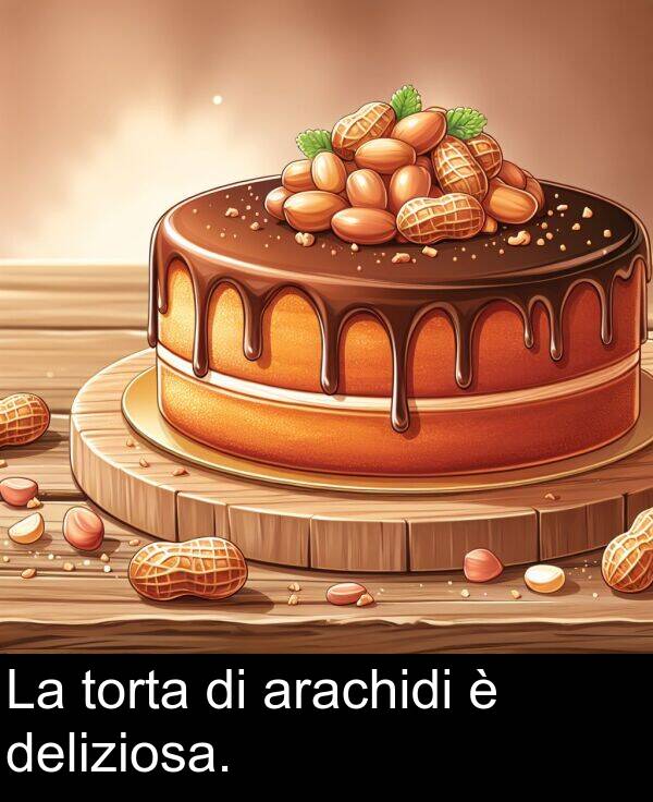 arachidi: La torta di arachidi è deliziosa.