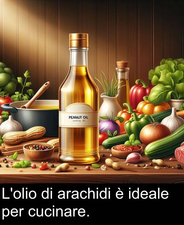 per: L'olio di arachidi è ideale per cucinare.