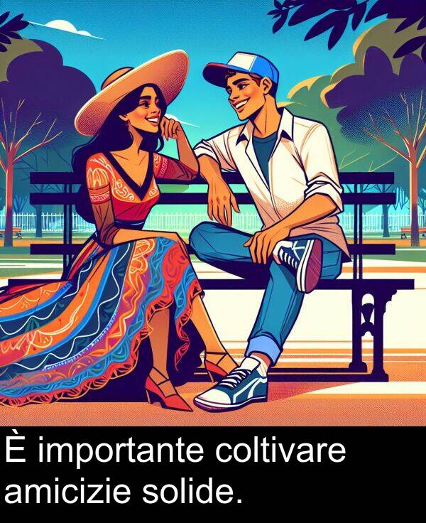 coltivare: È importante coltivare amicizie solide.