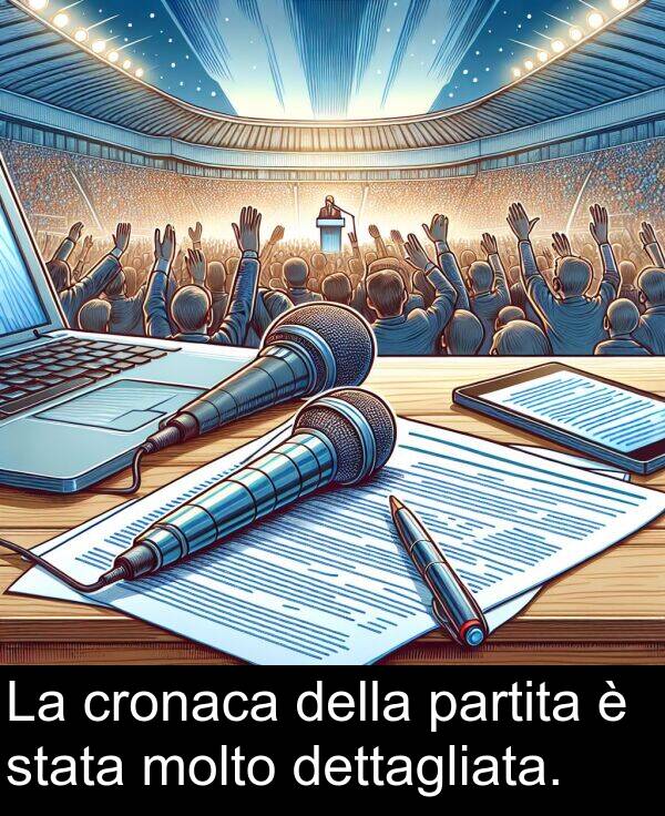 stata: La cronaca della partita è stata molto dettagliata.
