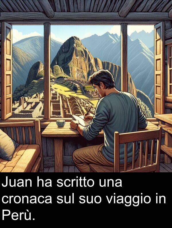 sul: Juan ha scritto una cronaca sul suo viaggio in Perù.
