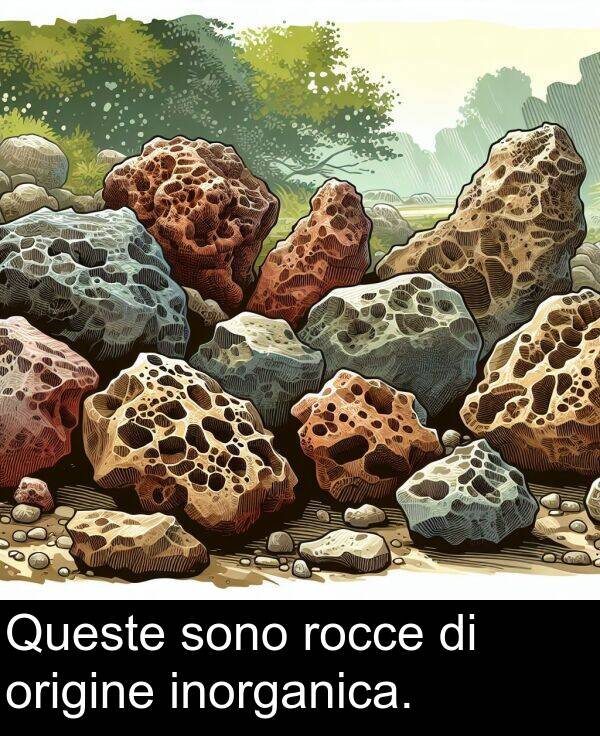 rocce: Queste sono rocce di origine inorganica.