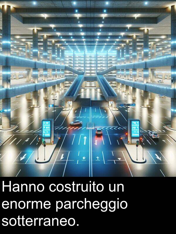 parcheggio: Hanno costruito un enorme parcheggio sotterraneo.