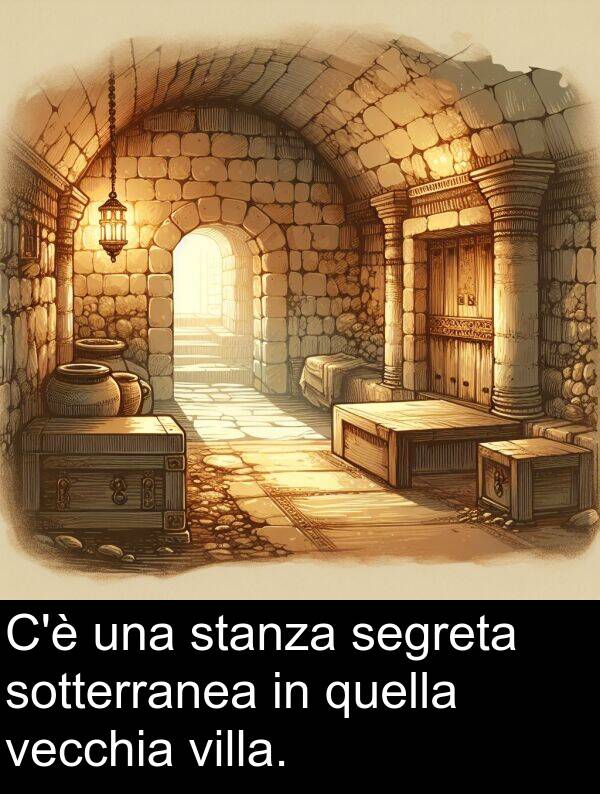 quella: C'è una stanza segreta sotterranea in quella vecchia villa.