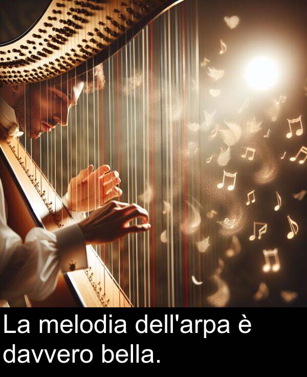 bella: La melodia dell'arpa è davvero bella.