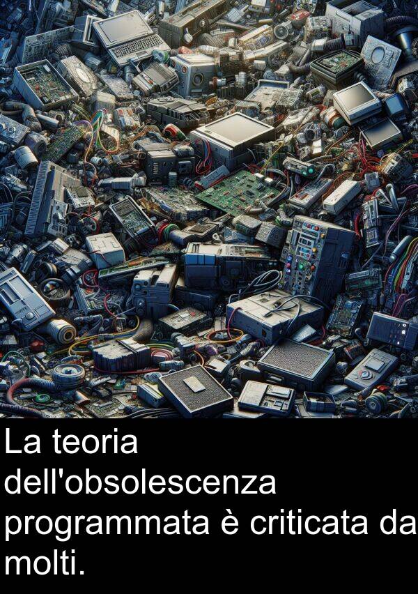 teoria: La teoria dell'obsolescenza programmata è criticata da molti.