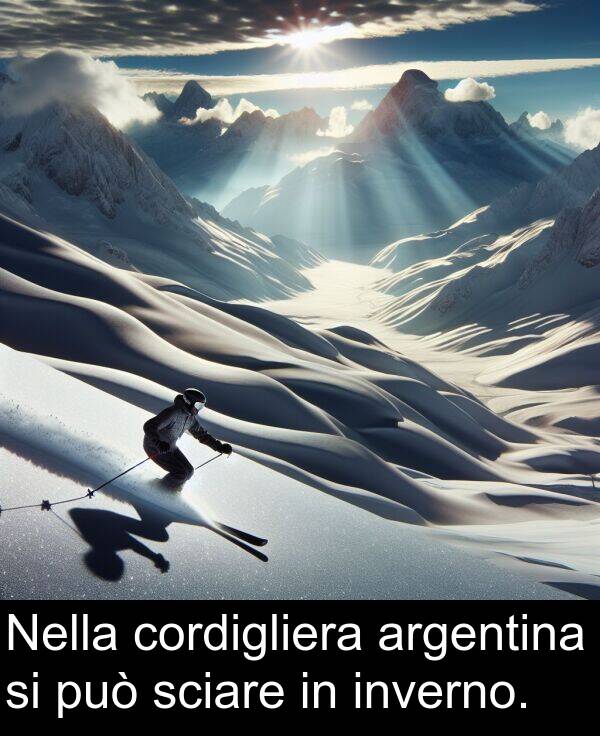 argentina: Nella cordigliera argentina si può sciare in inverno.