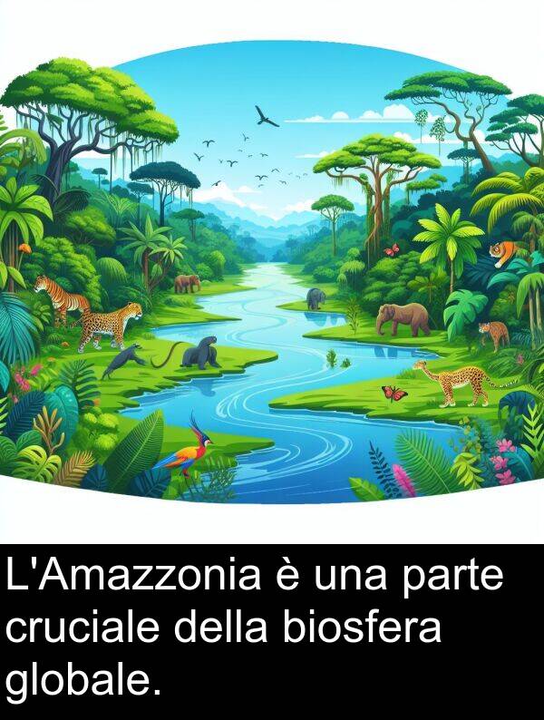 parte: L'Amazzonia è una parte cruciale della biosfera globale.
