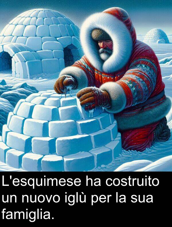 nuovo: L'esquimese ha costruito un nuovo iglù per la sua famiglia.