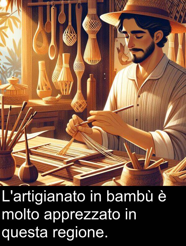 bambù: L'artigianato in bambù è molto apprezzato in questa regione.