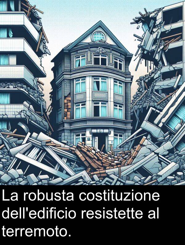 resistette: La robusta costituzione dell'edificio resistette al terremoto.