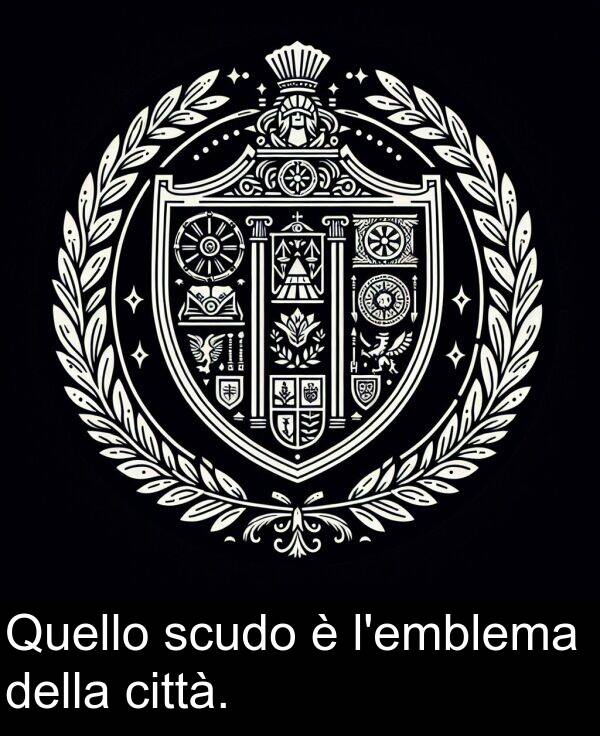 scudo: Quello scudo è l'emblema della città.
