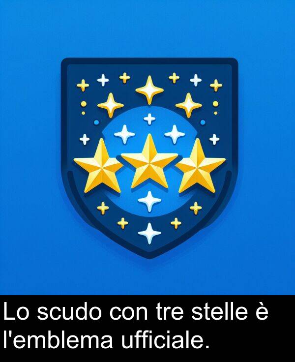 con: Lo scudo con tre stelle è l'emblema ufficiale.