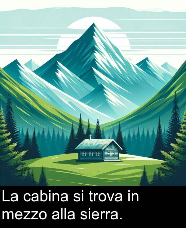 cabina: La cabina si trova in mezzo alla sierra.