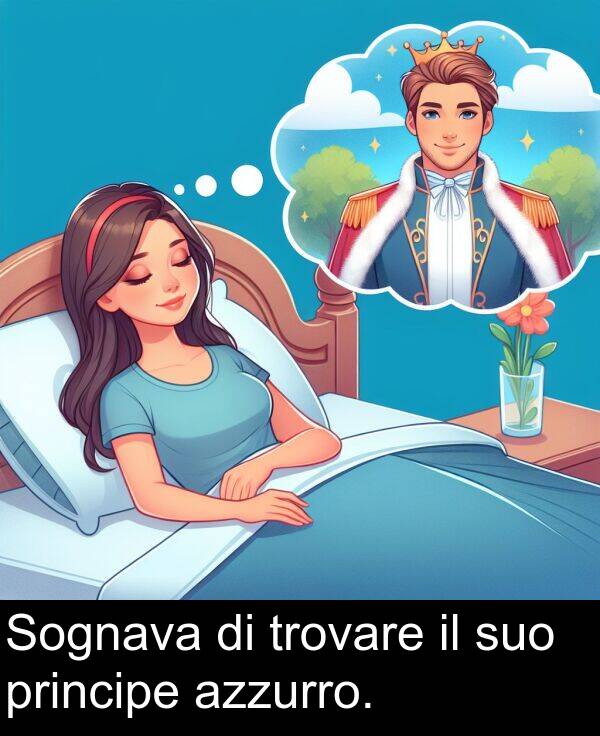 azzurro: Sognava di trovare il suo principe azzurro.