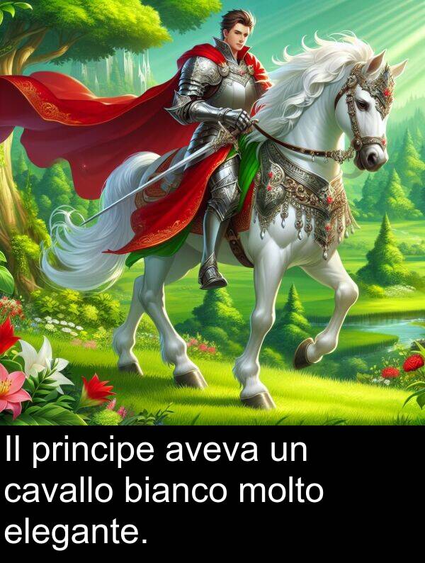 elegante: Il principe aveva un cavallo bianco molto elegante.