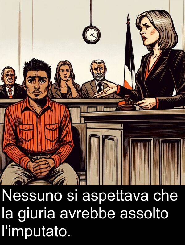 avrebbe: Nessuno si aspettava che la giuria avrebbe assolto l'imputato.
