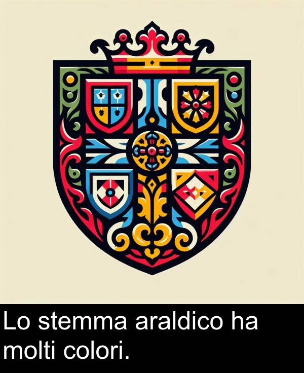 colori: Lo stemma araldico ha molti colori.