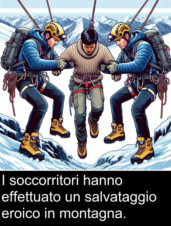 soccorritori: I soccorritori hanno effettuato un salvataggio eroico in montagna.