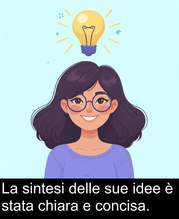 stata: La sintesi delle sue idee è stata chiara e concisa.