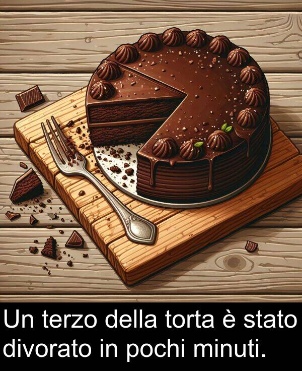 stato: Un terzo della torta è stato divorato in pochi minuti.