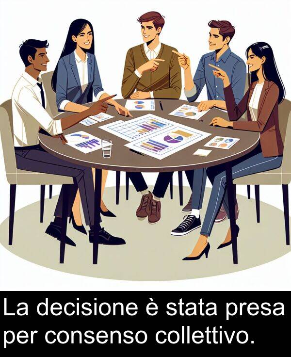 stata: La decisione è stata presa per consenso collettivo.