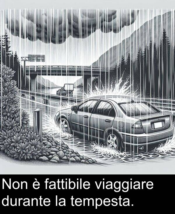 fattibile: Non è fattibile viaggiare durante la tempesta.
