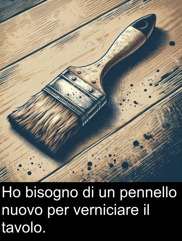 verniciare: Ho bisogno di un pennello nuovo per verniciare il tavolo.