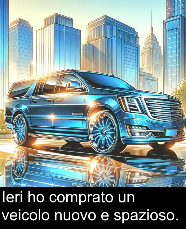 spazioso: Ieri ho comprato un veicolo nuovo e spazioso.