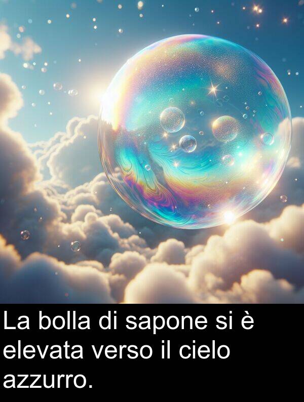 sapone: La bolla di sapone si è elevata verso il cielo azzurro.