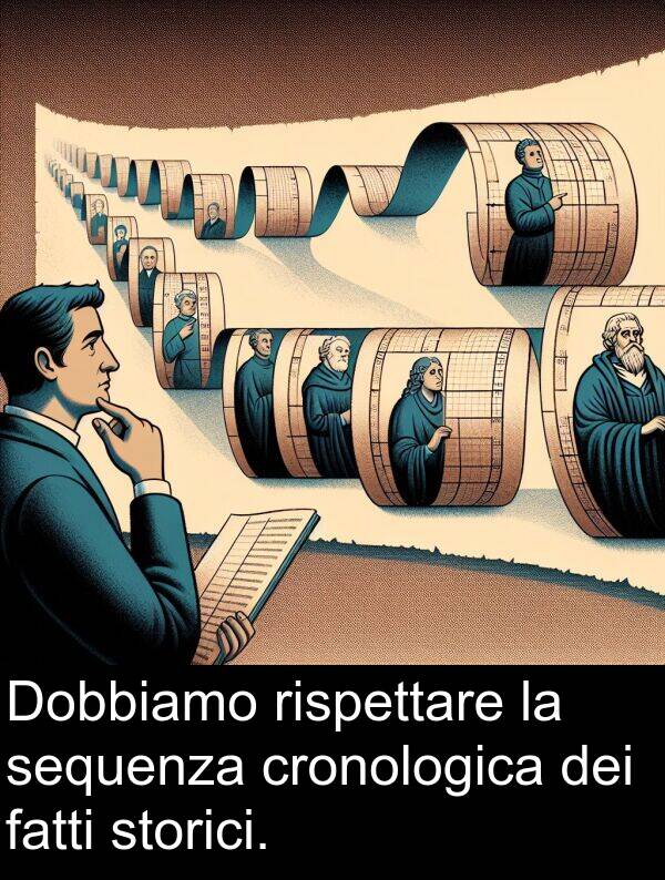 sequenza: Dobbiamo rispettare la sequenza cronologica dei fatti storici.