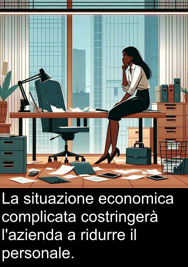 situazione: La situazione economica complicata costringerà l'azienda a ridurre il personale.