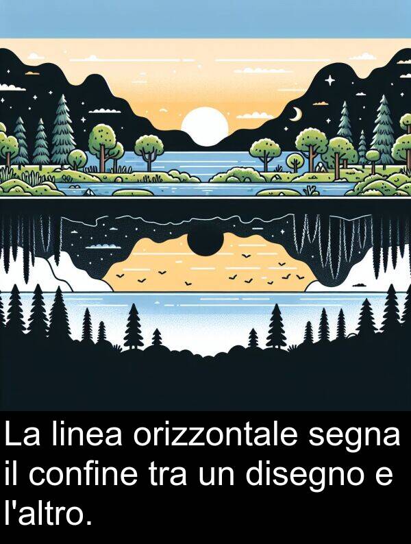 orizzontale: La linea orizzontale segna il confine tra un disegno e l'altro.